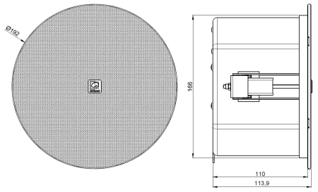 AUDAC CALI424/W, двухполосная встраиваемая акустическая система